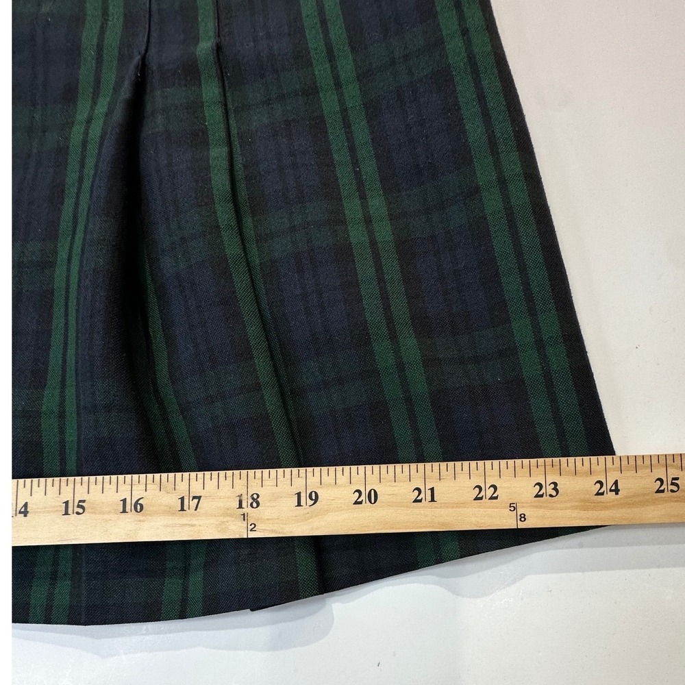 Green Navy Blackwatch Plaid Pleated Skort Mini Skirt Schoolgirl Preppy Academic - Picture 7 of 12